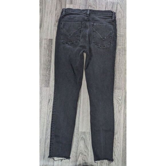 Hudson Los Angeles Womens Size 26 Barbara Super Skinny Grey Black Denim Jeans - Picture 2 of 11